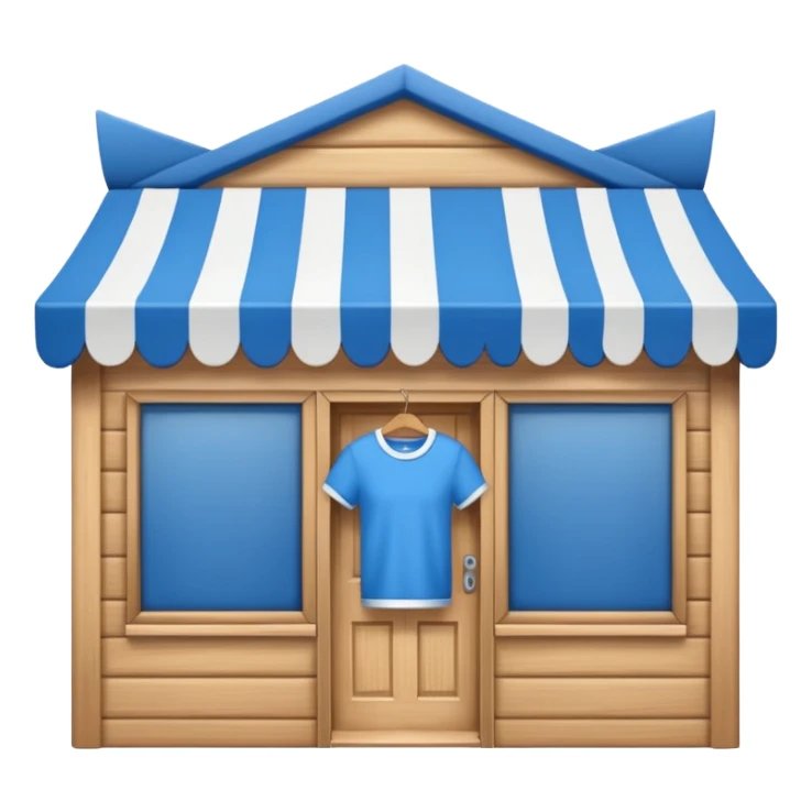 Tienda de ropa azul y blanca sticker
