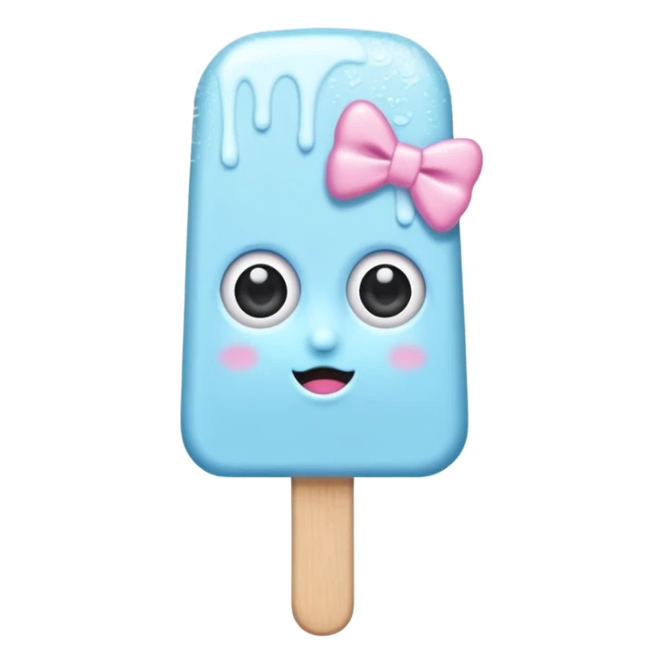 monochrome popsicle with eyes and head bow sticker