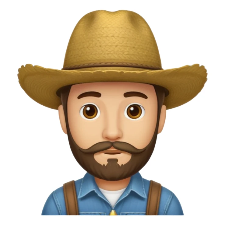 Un muchacho con sombrero vaquero y con barba  sticker