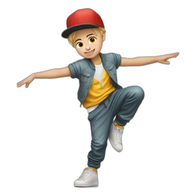 russian kid hip hop break dancer stand of one hand sticker