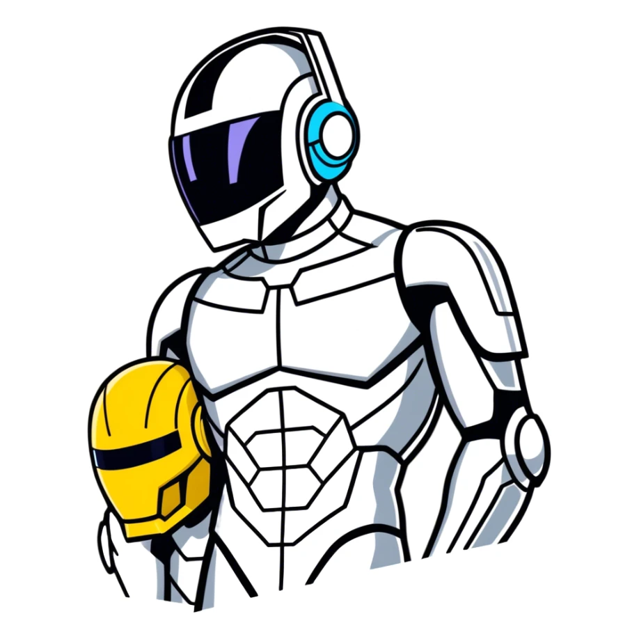 Half Josh King Madrid Half Silver Surfer Cyborg Daftpunk Glow sticker