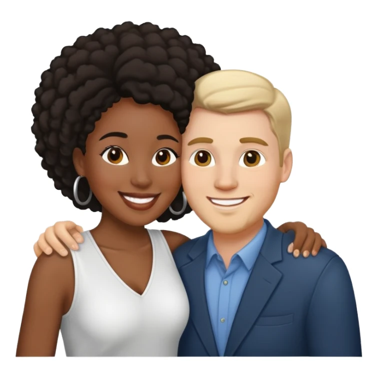 Interracial couple of a black woman and white man sticker