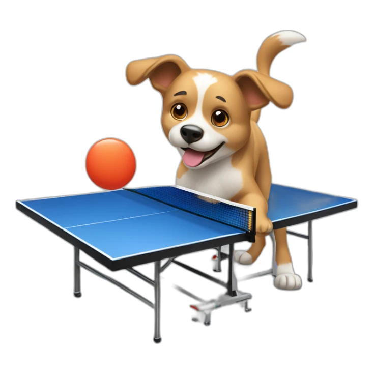 chien qui fait du ping pong sticker