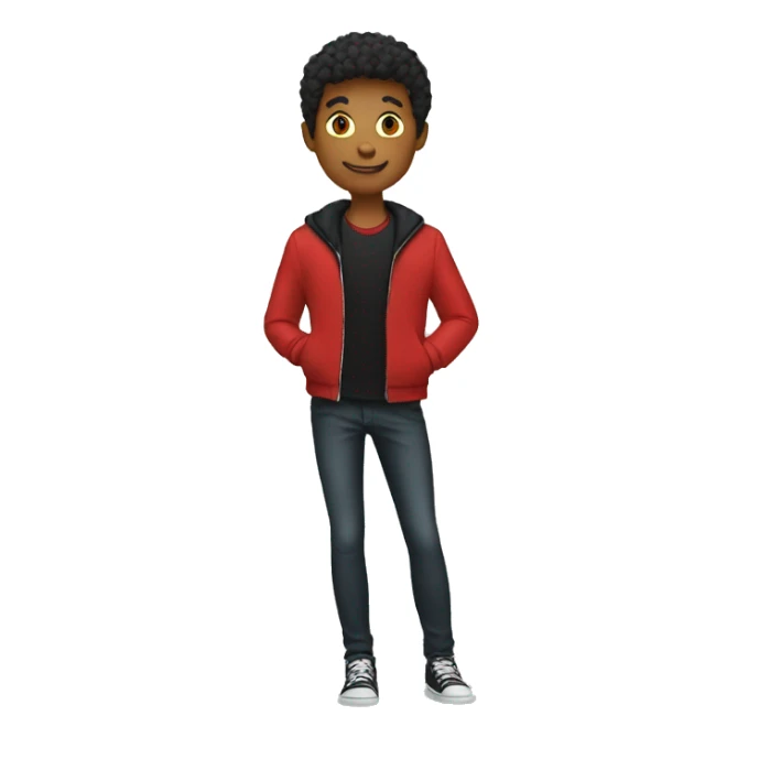 Red T-shirt with a black jacket around it sticker