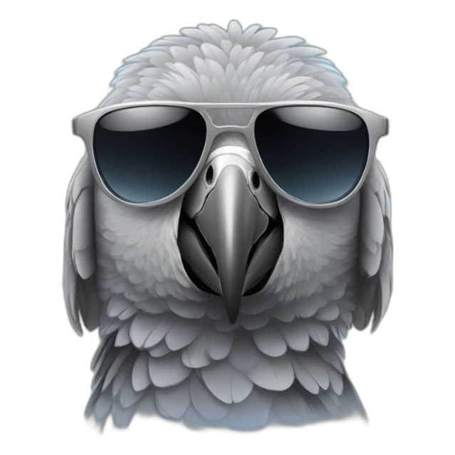 African grey parrot wearing sunglasses sticker