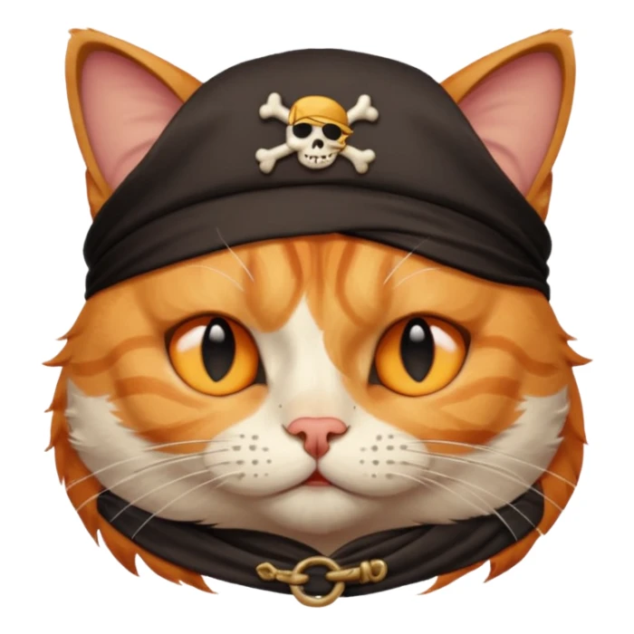 pirate cats with one eye closed with eyeband sticker