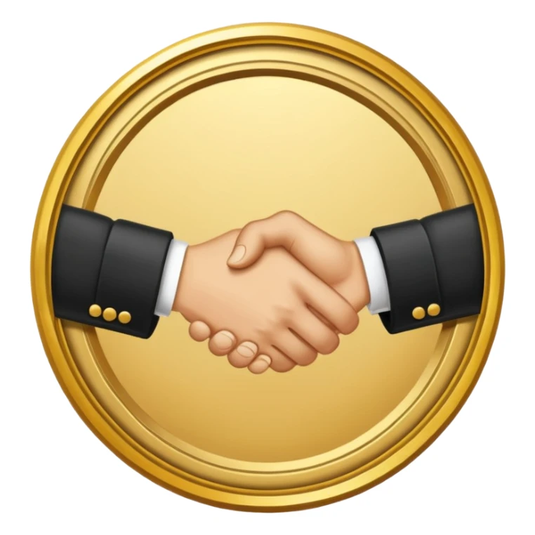 circular achievement style badge border for brand loyalist featuring a handshake and classy border  sticker