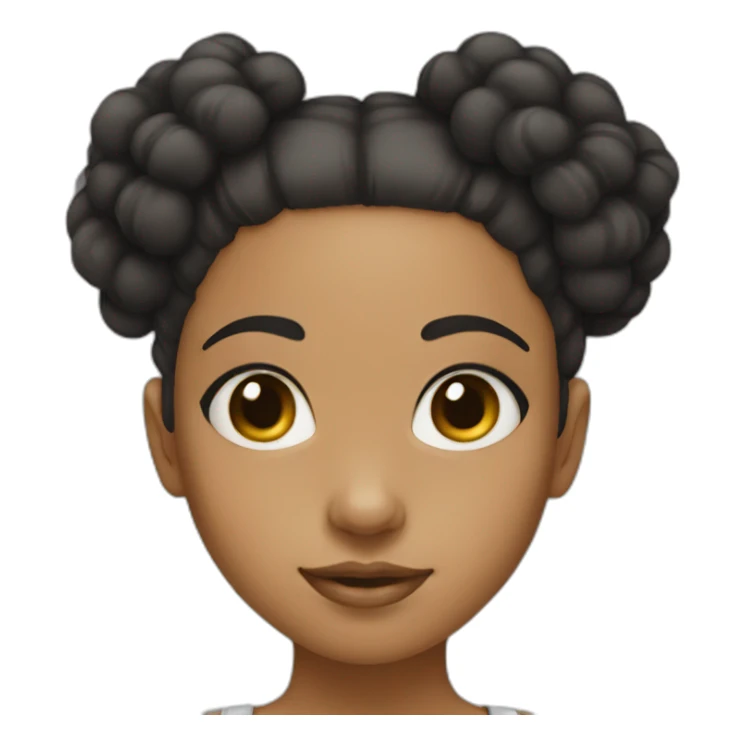 girl with 2 afro puffs sticker