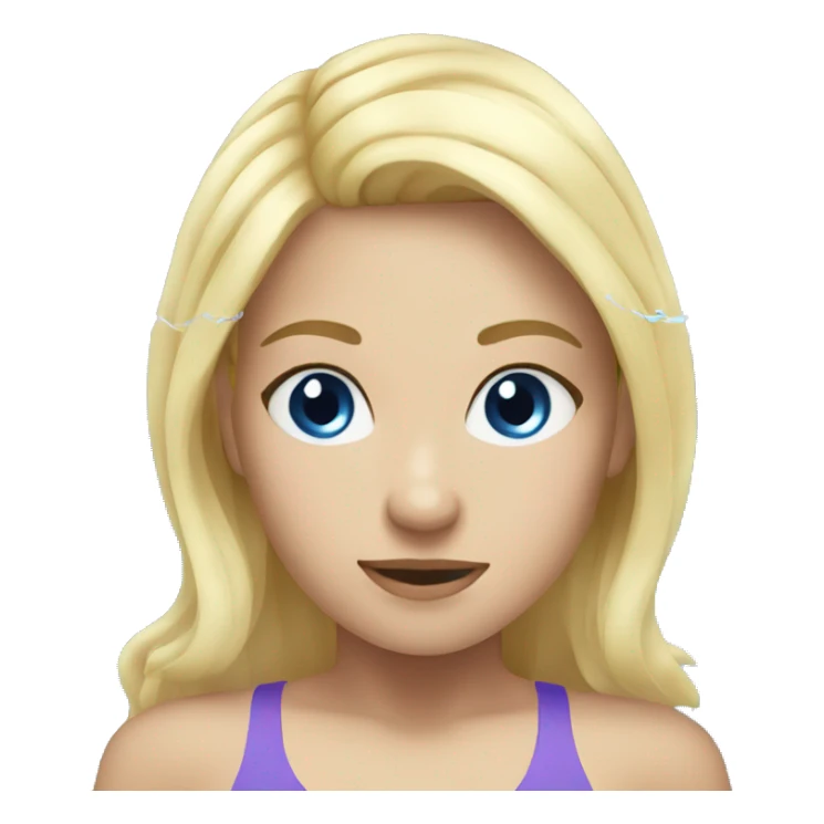 girl swimming blonde hair blue eyes sticker
