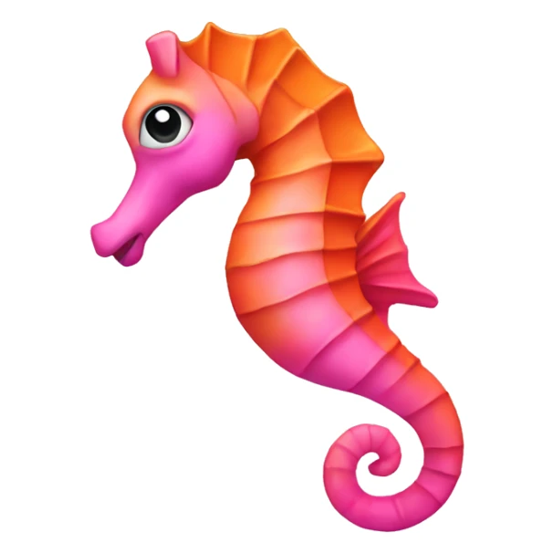 pink and orange sea horse sticker