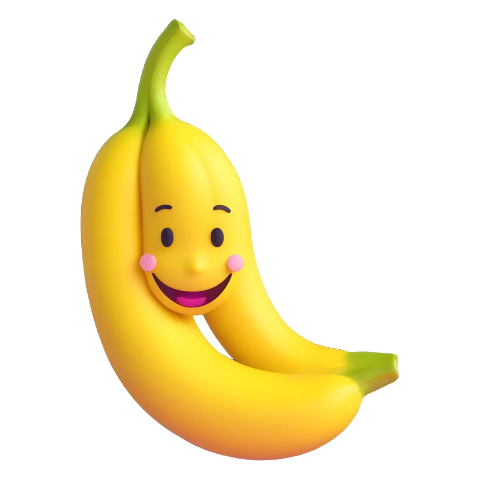 playful banana with a smiley face sticker