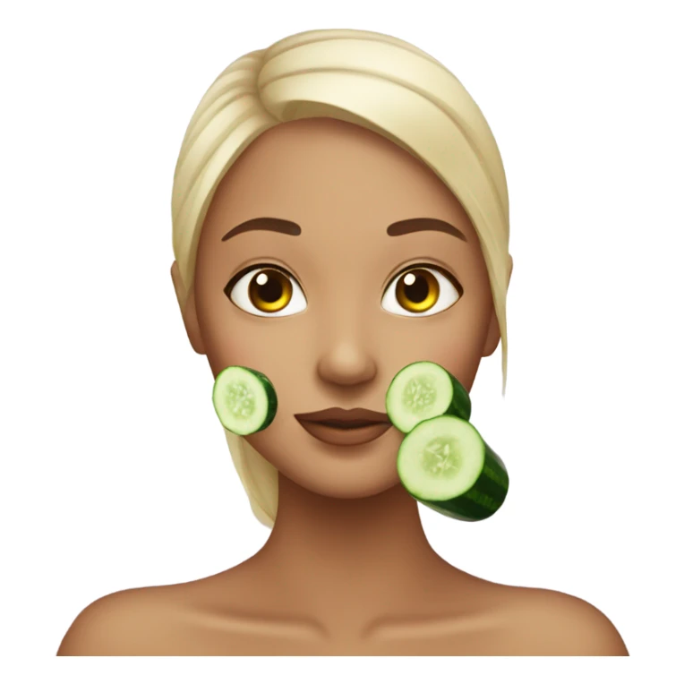 A girl with cucumber spa on her eyes  sticker
