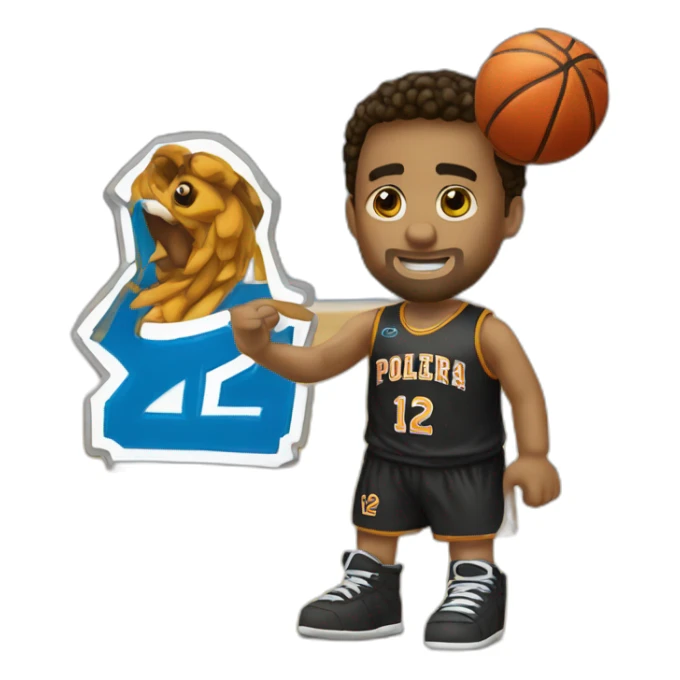 Polera de basketball con numero 12 sticker