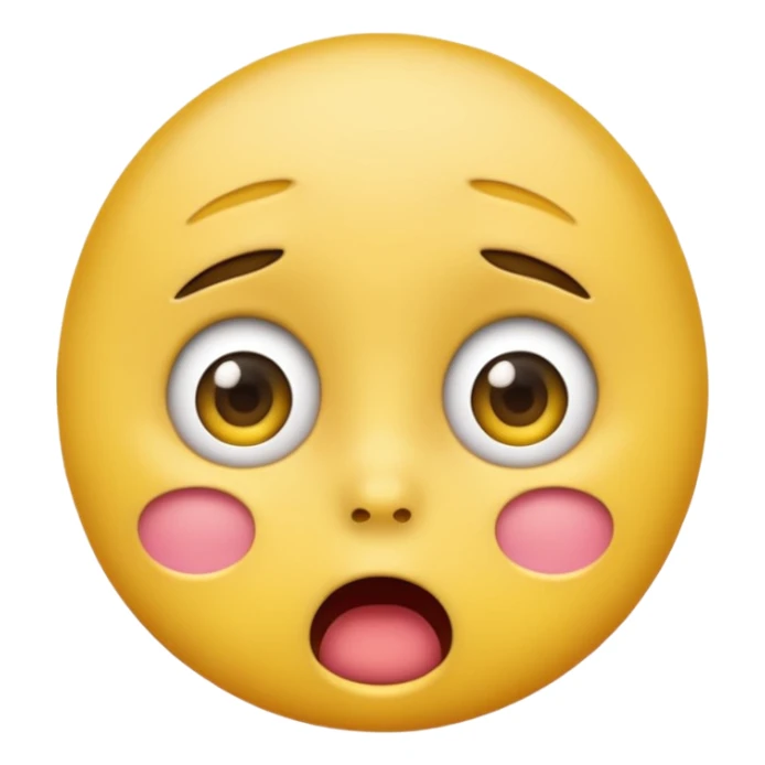A normal shocked emoji (the one with the blush) and don't have the eyebrow make it yellow based like apple face emojis sticker