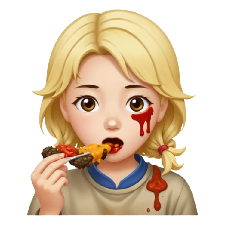 Girl eating muck bang sticker