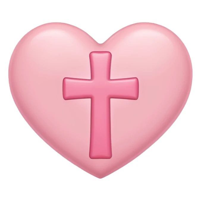Heart infront of cross, pastel pink sticker