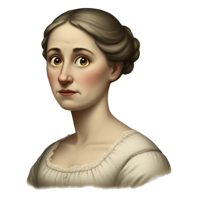 sad, white woman, 1800s, sticker