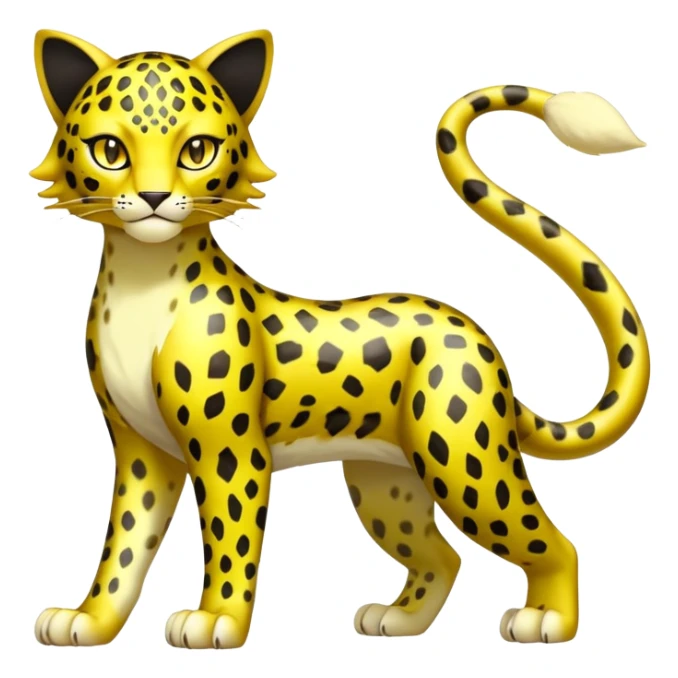 Shiny Elemental Exotic Liepard-Persian-Delcatty-Pokémon-Fakémon-hybrid-creature (full body) sticker