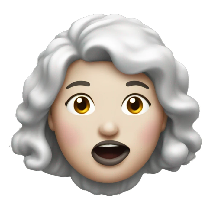 A fat lady sticking her tongue out at me  sticker