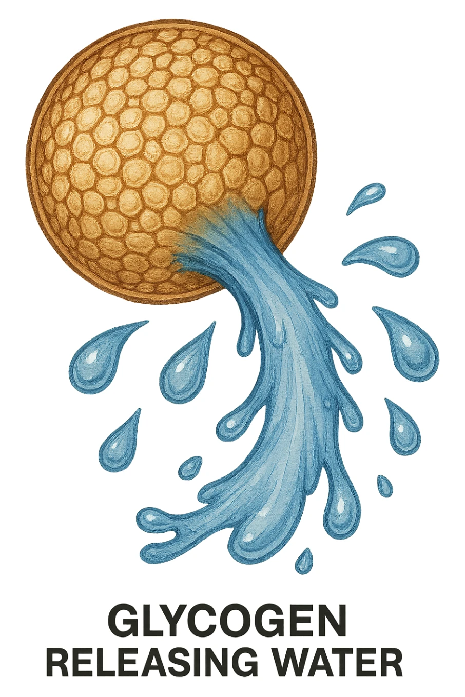 cellula di glicogeno che si svuota di acqua sticker
