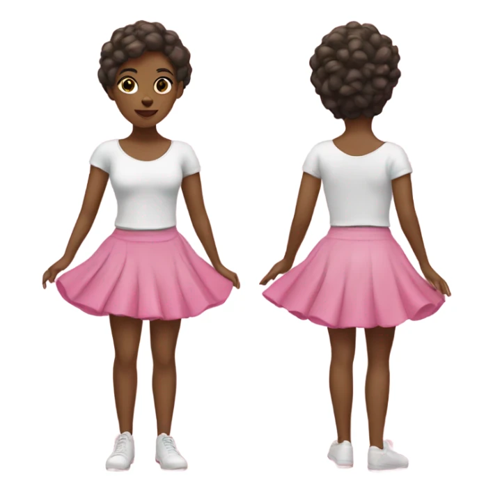 Dancer in a pink skirt and a white top sticker