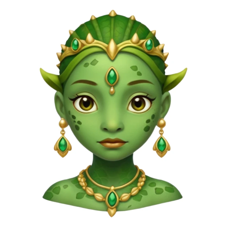 ancient amphibian woman with earrring sticker