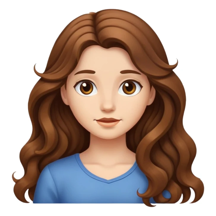 A girl whit weavy brown long hair sticker