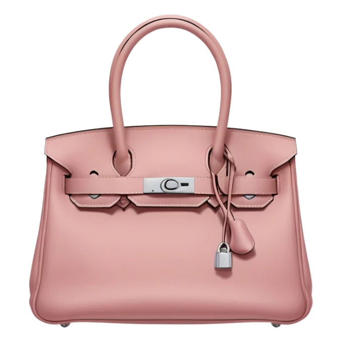 Dusty rose bag with Hermes-logo sticker