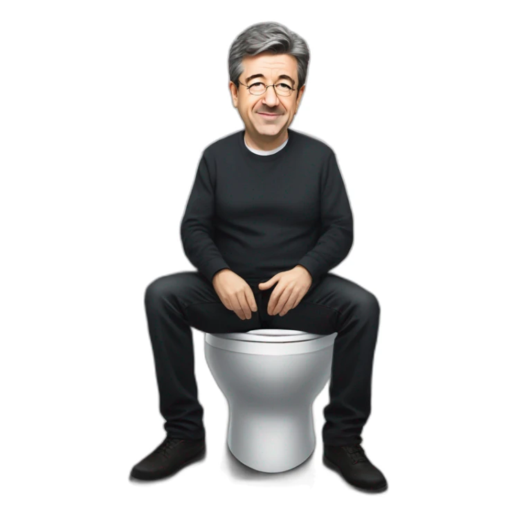 jean luc melenchon in the toilet sticker
