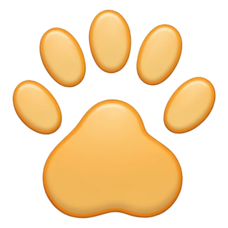 a very light pale pastel yellow-orange pawprint sticker