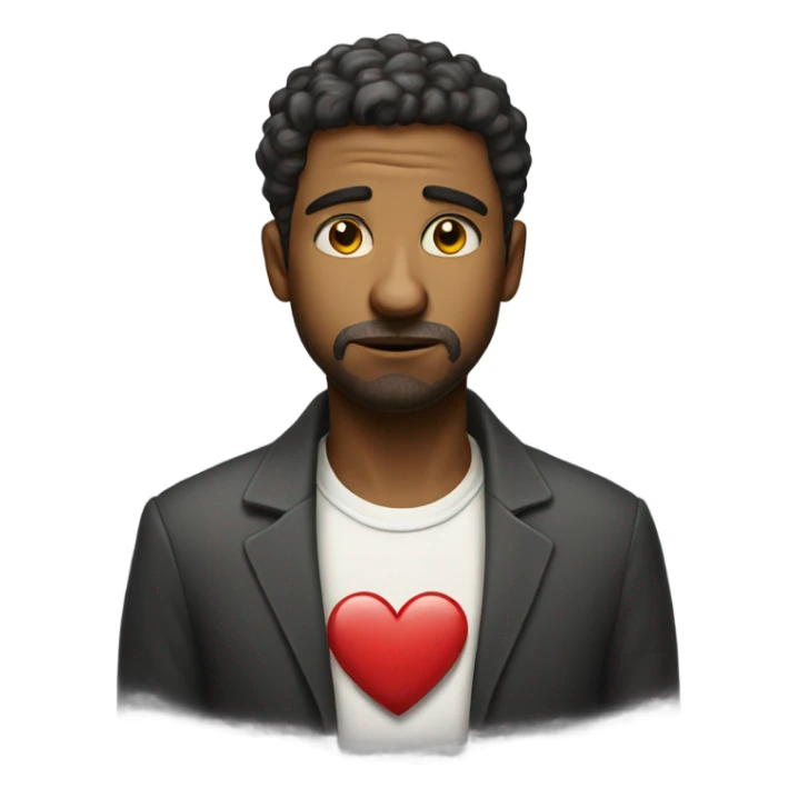 A sad man who accepts love is not in the cards for him sticker