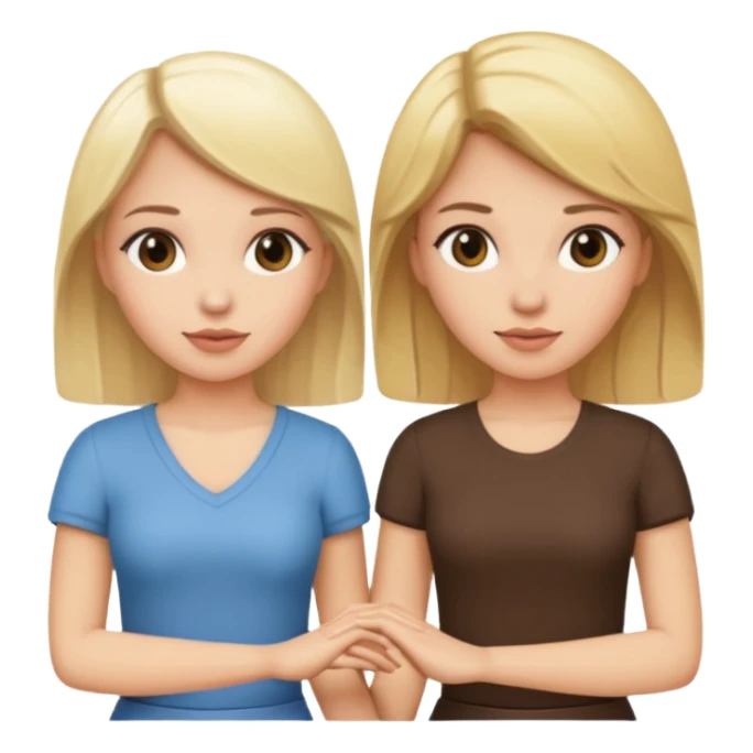blonde and brunette women holding hands sticker