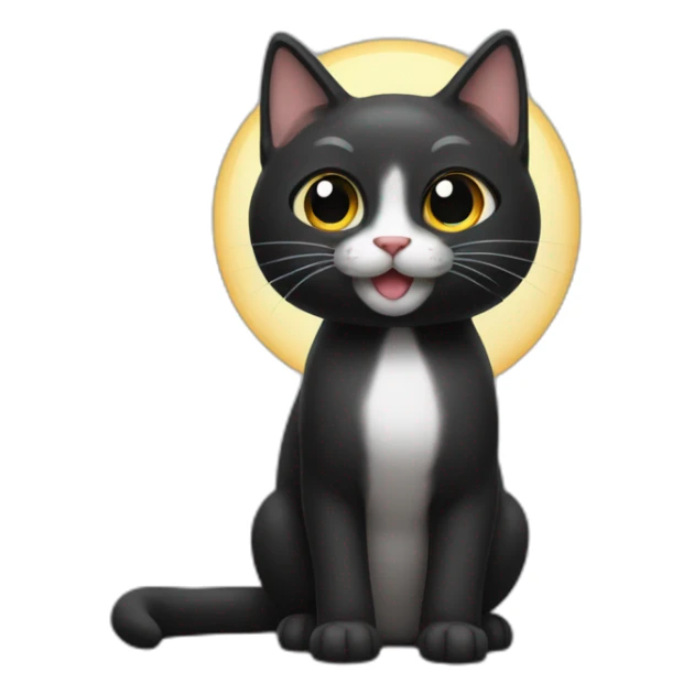 gato negro haciendo la señal de like sticker