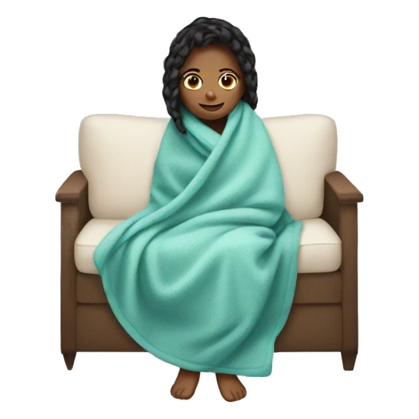 Girl covered by cozy blanket sticker