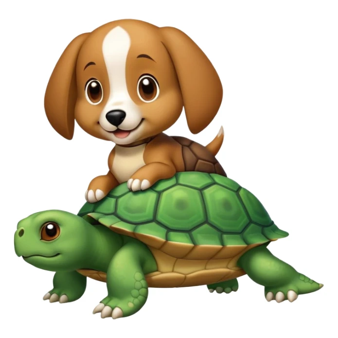 Un chien qui est sur une tortue sticker