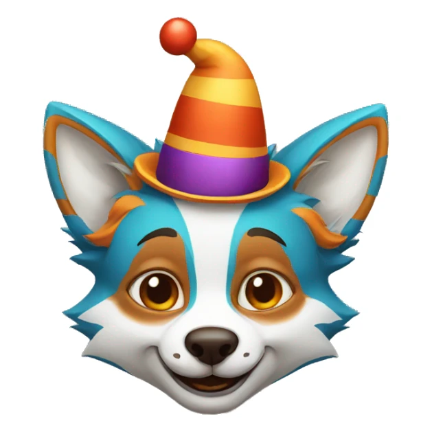 Clown fox sticker