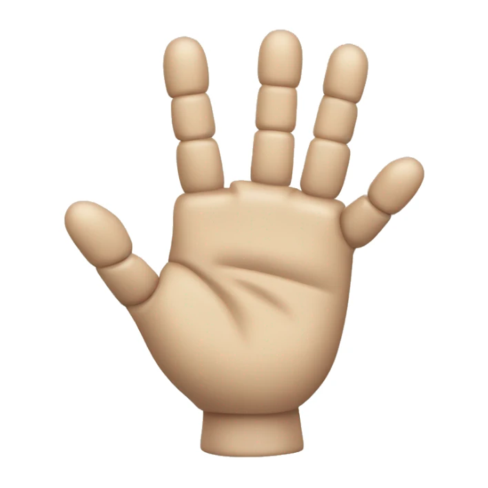 Prosthetic hand with 4 fingers and 1 thumb sticker