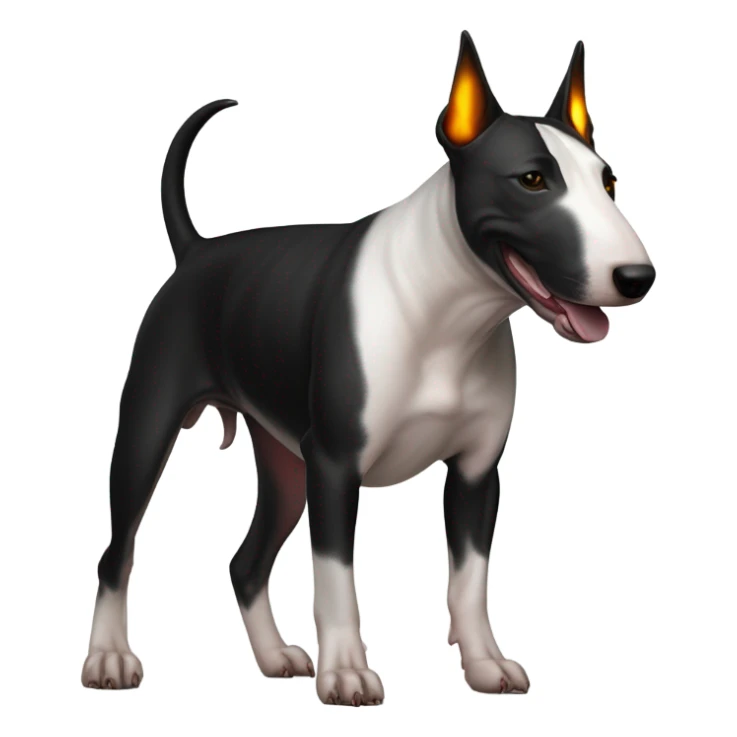 Bull terrier noir et feux  sticker