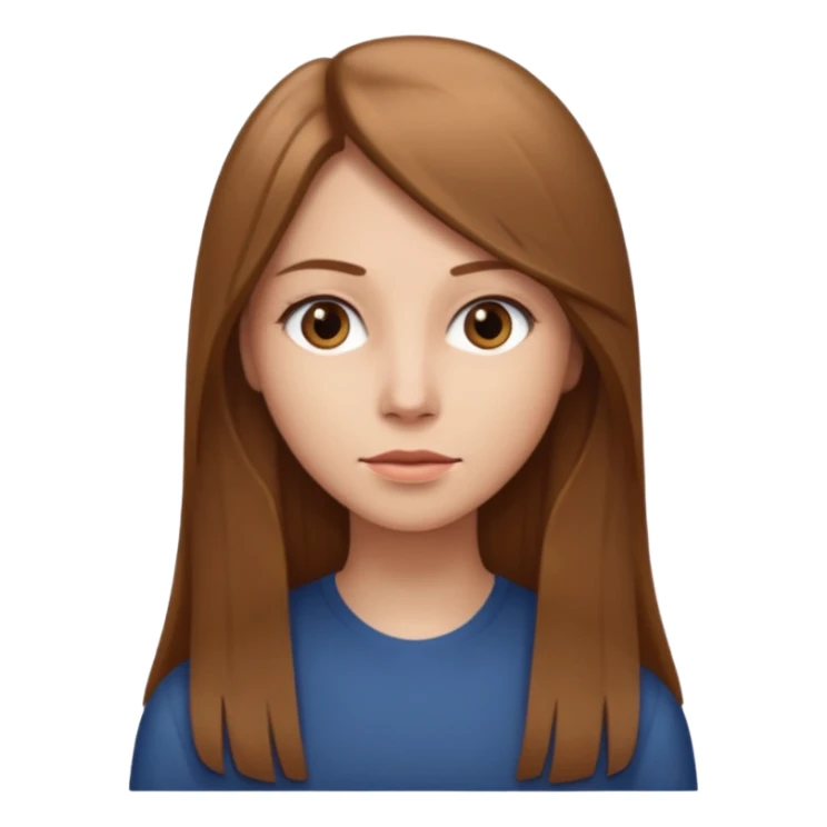 I capelli devono essere lunghi lisci castano chiaro  sticker