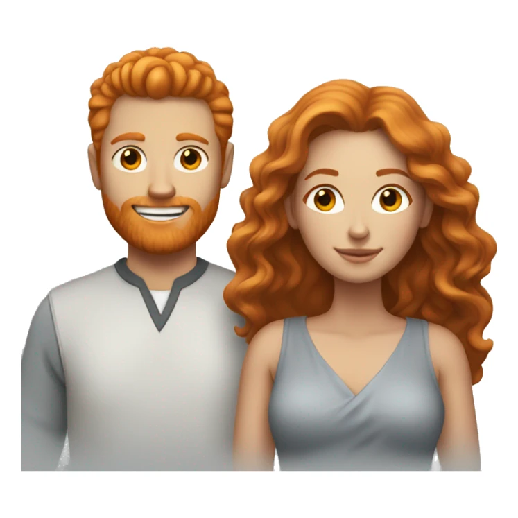 Ginger haired man with dark blonde haired woman sticker