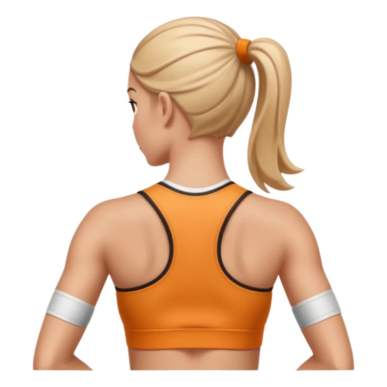sporty woman cartoon emoji style without cloths back view sticker