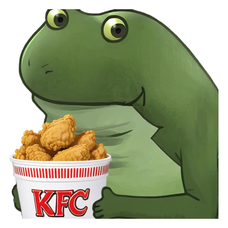 bufo raises a bucket of KFC chicken sticker