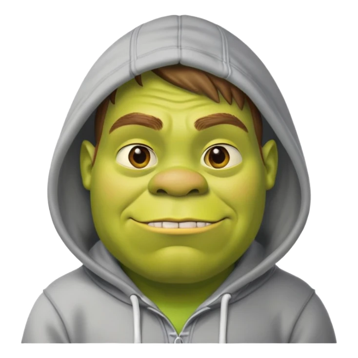 Shreke waring a hodie sticker