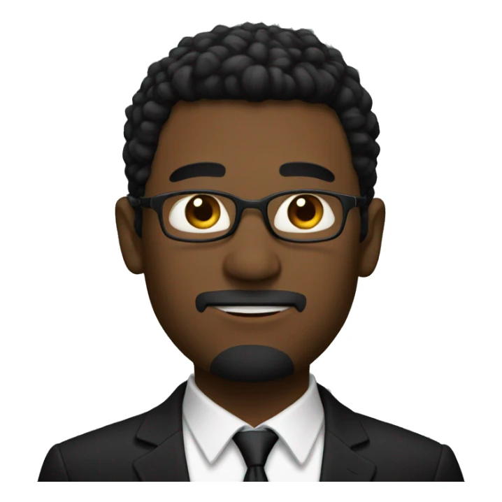 Black circle with a man with a black suit on, with a black top hap sticker