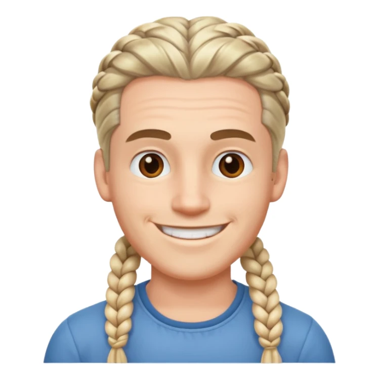 A white ton skin man with braided hair sticker