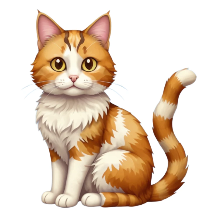 full body colourful light patched calico tabby cat with hazel eyes sticker
