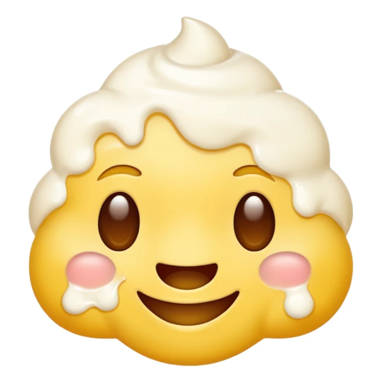 Put white blobs of cream on this yellow emojis face 😩 sticker