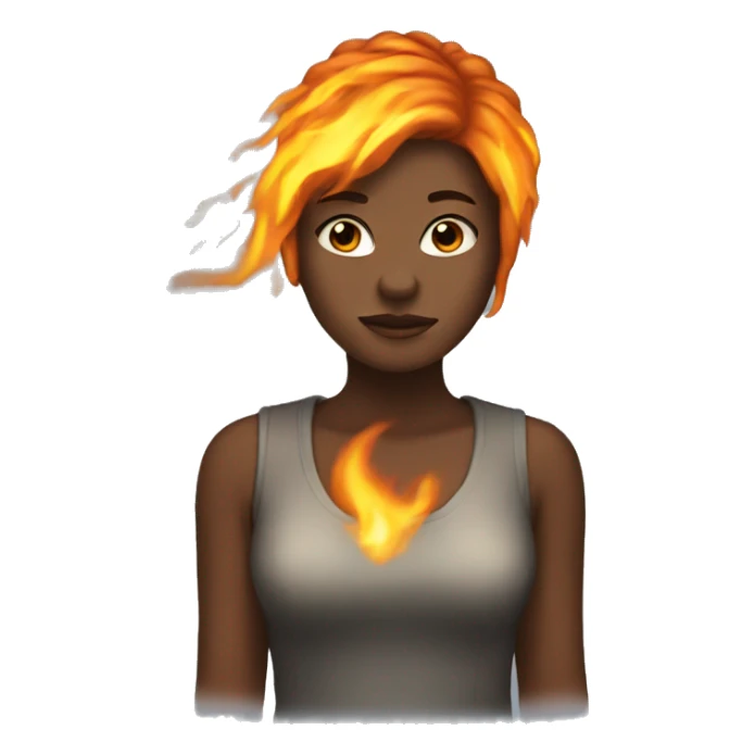 girl with hair fire  sticker