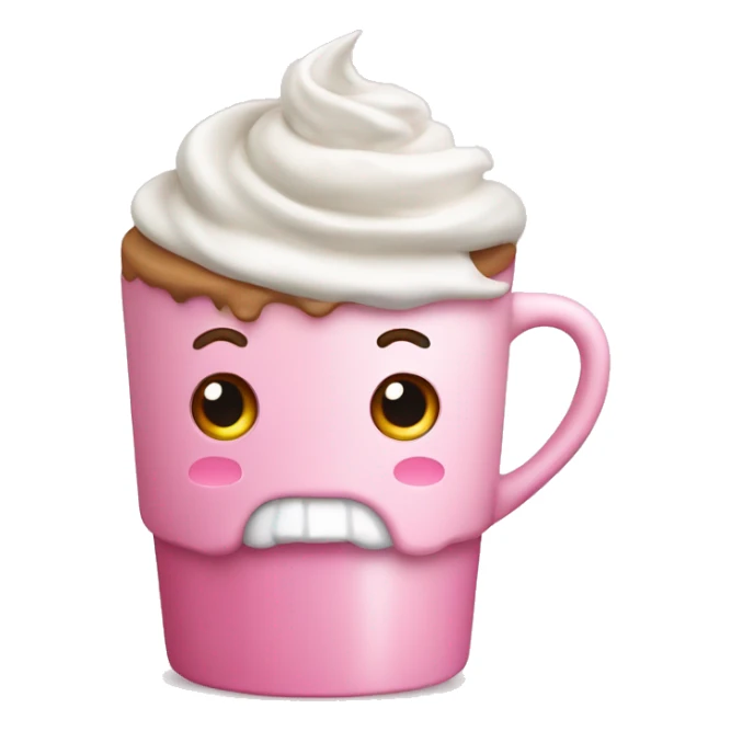 Coffee cup with pink whipped cream sticker