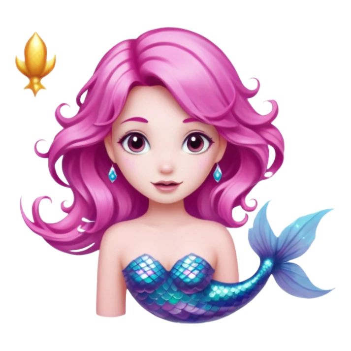 Fairy mermaid princess with pink sparklys sticker